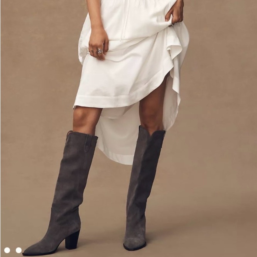 NIB Anthropologie Gray Suede Boots